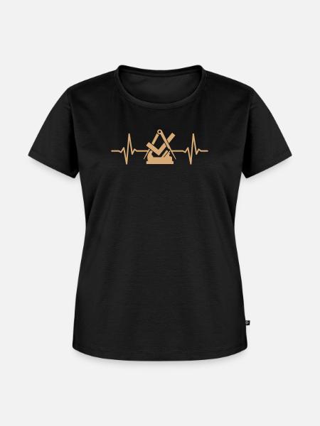 Tischler Schreiner Zunftzeichen Herzschlag - Frauen Premium Bio T-Shirt - Schwarz
