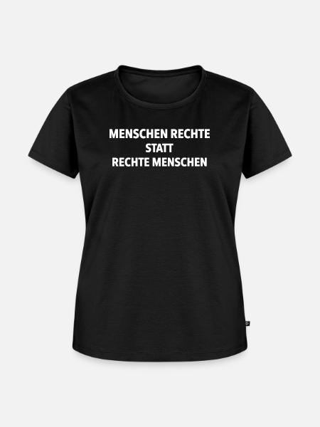 Menschenrechte statt rechte Menschen Statement - Frauen Premium Bio T-Shirt - Schwarz