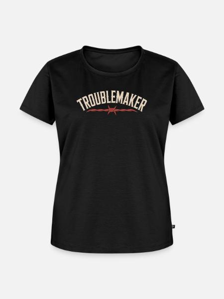 Troublemaker Frechdachs Rabauke Geschwister Kinder - Frauen Premium Bio T-Shirt - Schwarz