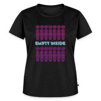 Ästhetisch Vaporwave Retro Empty Inside - Frauen Premium Bio T-Shirt - Schwarz - Vorne - Selfina (174cm)