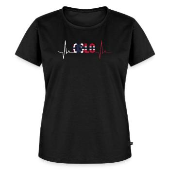 Oslo Herzschlag - Frauen Premium Bio T-Shirt - Schwarz - Vorne - Selfina (174cm)