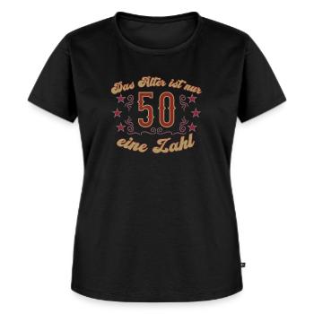 50. Geburtstag Vintage nur eine Zahl - Frauen Premium Bio T-Shirt - Schwarz - Vorne - Selfina (174cm)