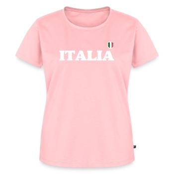 Italia Wappen Vintage Typografie - Frauen Premium Bio T-Shirt - Rosa - Vorne - AI Model Female 172 dark (172cm)