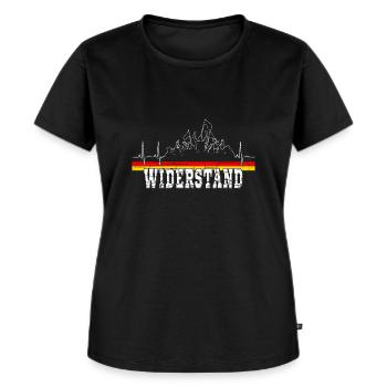 Widerstand Deutschland Fahne - Patrioten Design - Frauen Premium Bio T-Shirt - Schwarz - Vorne - Selfina (174cm)