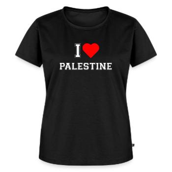 J'adore la Palestine - T-shirt Premium bio Femme - noir - Devant - Selfina (174cm)