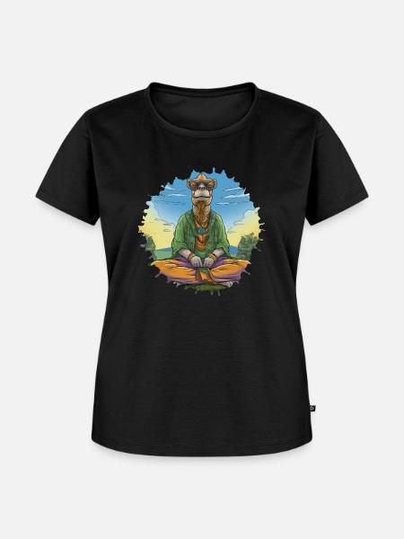 Kamel Yoga - Frauen Premium Bio T-Shirt - Schwarz