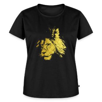 Lion gold - Women's Premium Organic T-shirt - black - Front - Selfina (174cm)