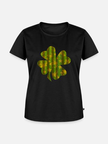 Vierblättrige Kleeblatt - Frauen Premium Bio T-Shirt - Schwarz
