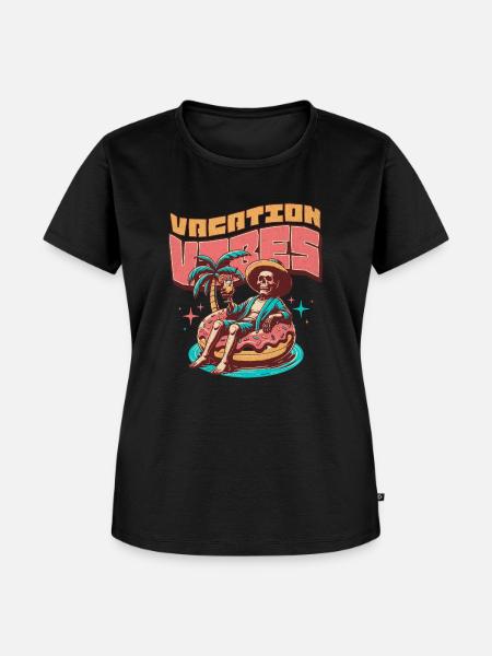 VACATION VIBES - Frauen Premium Bio T-Shirt - Schwarz