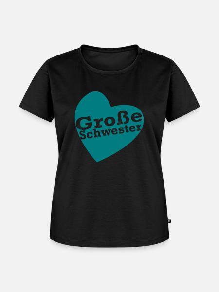 Große Schwester Herz - Frauen Premium Bio T-Shirt - Schwarz
