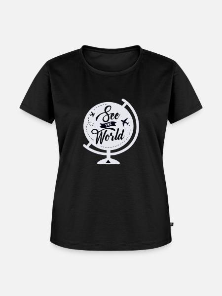See The World - Frauen Premium Bio T-Shirt - Schwarz