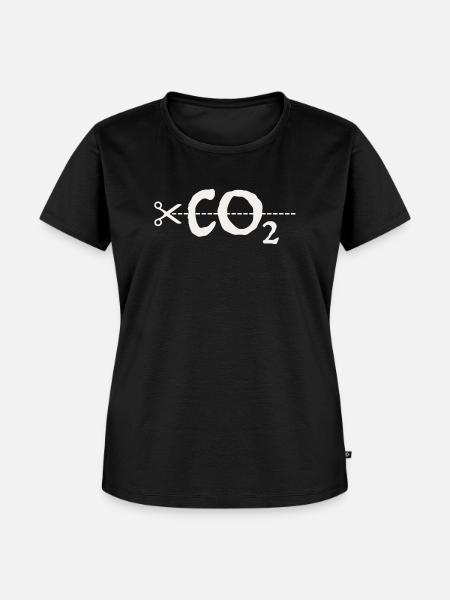 CO2 | Klimawandel, Schere, Naturschutz - Frauen Premium Bio T-Shirt - Schwarz