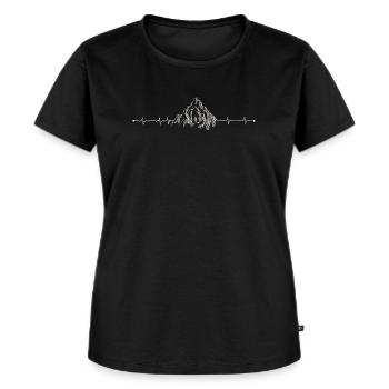 Pulse Peak Berg - Frauen Premium Bio T-Shirt - Schwarz - Vorne - Selfina (174cm)
