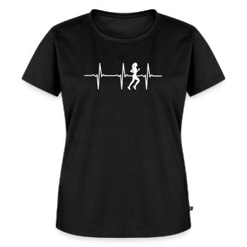 Heartbeat Running - Frauen Premium Bio T-Shirt - Schwarz - Vorne - Selfina (174cm)