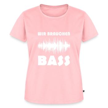 wir brauchen bass - Frauen Premium Bio T-Shirt - Rosa - Vorne - AI Model Female 172 dark (172cm)