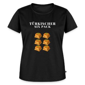Türkischer Six Pack, lecker Baklava - Frauen Premium Bio T-Shirt - Schwarz - Vorne - Selfina (174cm)