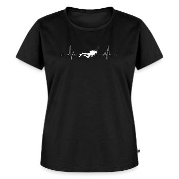 Unterwassertaucher mit Blasendruck - Frauen Premium Bio T-Shirt - Schwarz - Vorne - Selfina (174cm)