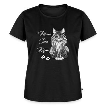 Ich bin eine Maine Coon Mama - ich liebe Katzen - Frauen Premium Bio T-Shirt - Schwarz - Vorne - Selfina (174cm)