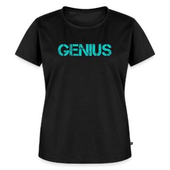 GENIUS - Frauen Premium Bio T-Shirt - Schwarz - Vorne - Selfina (174cm)
