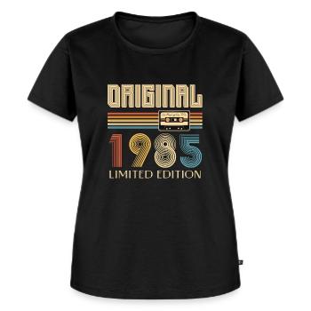 Anniversaire 40 Ans Original 1985 Cadeau Fête - T-shirt Premium bio Femme - noir - Devant - Selfina (174cm)