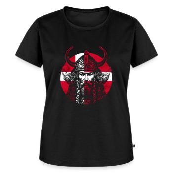 Dänischer Wikinger Krieger - Frauen Premium Bio T-Shirt - Schwarz - Vorne - Selfina (174cm)