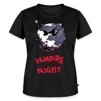 Für Comic Fans - "Vampire Saves the Night" - Frauen Premium Bio T-Shirt - Schwarz - Vorne - Selfina (174cm)