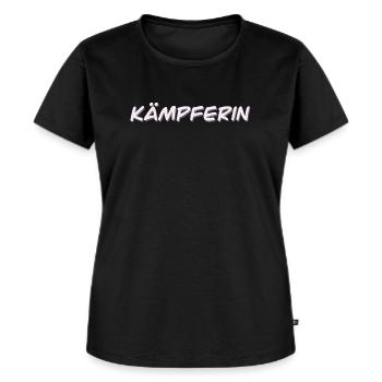 Abstraktes Neonfarbenes Motiv für Damen Kämpferin - Frauen Premium Bio T-Shirt - Schwarz - Vorne - Selfina (174cm)