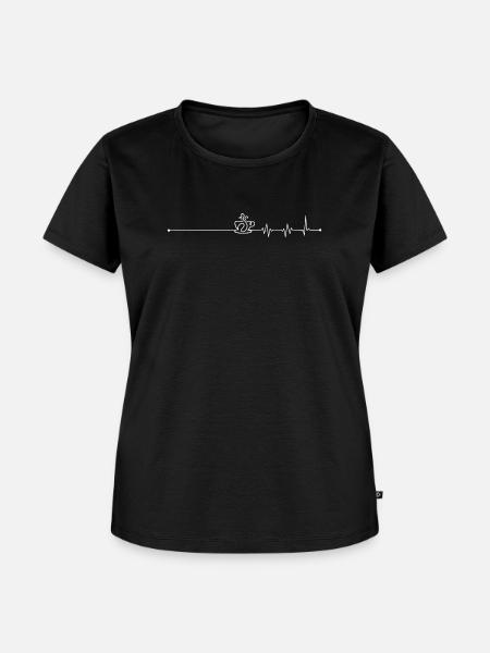 Herzschlag-Kaffee - Frauen Premium Bio T-Shirt - Schwarz
