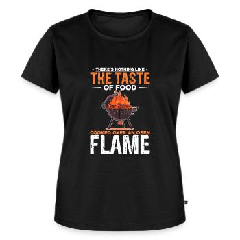 Es gibt nichts Besseres als den Geschmack von Essen, das übergart wird - Frauen Premium Bio T-Shirt - Schwarz - Vorne - Selfina (174cm)
