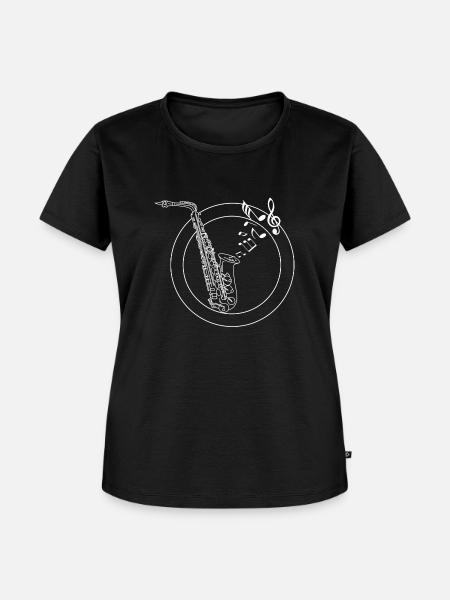 Saxofon - Frauen Premium Bio T-Shirt - Schwarz
