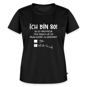 ICH BIN 80! - 80. GEBURTSTAG - Frauen Premium Bio T-Shirt - Schwarz - Vorne - Selfina (174cm)