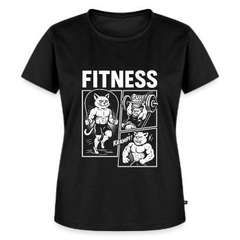 Muskelkater im Gym - Frauen Premium Bio T-Shirt - Schwarz - Vorne - Selfina (174cm)