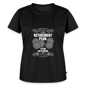 Pétanque Boule Pétanquespieler Geschenk - Frauen Premium Bio T-Shirt - Schwarz - Vorne - Selfina (174cm)