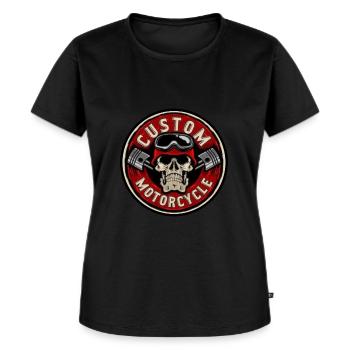 Biker - T-shirt Premium bio Femme - noir - Devant - Selfina (174cm)
