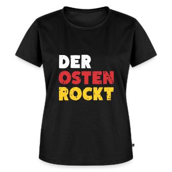 Der Osten Rockt Ossi Ostdeutschland - Frauen Premium Bio T-Shirt - Schwarz - Vorne - Selfina (174cm)