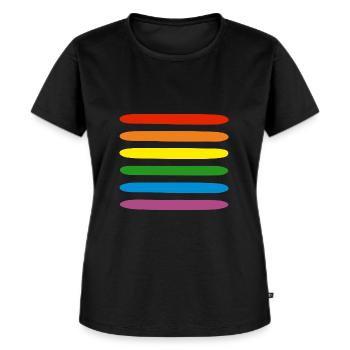 Regenbogen - Frauen Premium Bio T-Shirt - Schwarz - Vorne - Selfina (174cm)