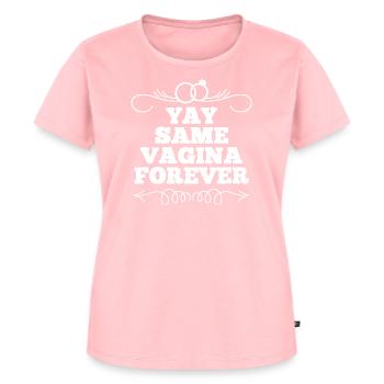 Mens Yay Same Vagina Forever - Groom Stag Night T- - Frauen Premium Bio T-Shirt - Rosa - Vorne - AI Model Female 172 dark (172cm)