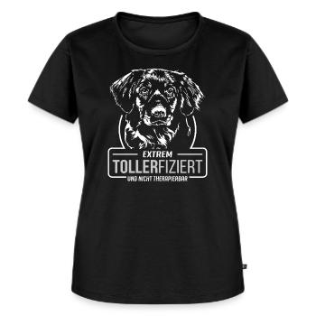 TOLLERFIZIERT Nova Scotia Duck Tolling Retriever - Frauen Premium Bio T-Shirt - Schwarz - Vorne - Selfina (174cm)