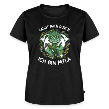 Lasst mich durch ich bin MTLA Labor design - Frauen Premium Bio T-Shirt - Schwarz - Vorne - Selfina (174cm)