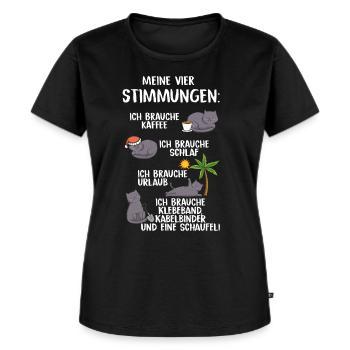 Meine Vier Stimmungen - Frauen Premium Bio T-Shirt - Schwarz - Vorne - Selfina (174cm)