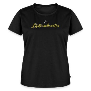 Lästerschwester - Frauen Premium Bio T-Shirt - Schwarz - Vorne - Selfina (174cm)