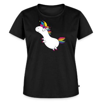 Einhorn Fasching Narrenkappe Regenbogen Party LGBT - Frauen Premium Bio T-Shirt - Schwarz - Vorne - Selfina (174cm)