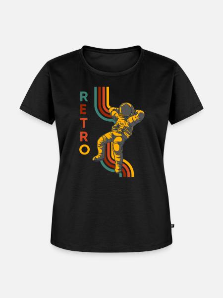 Retro Design Astronaut - Frauen Premium Bio T-Shirt - Schwarz