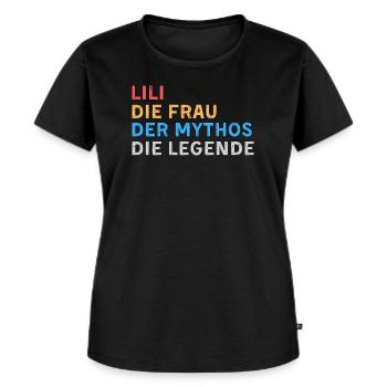 Lili Fau Mythos Legende - Frauen Premium Bio T-Shirt - Schwarz - Vorne - Selfina (174cm)