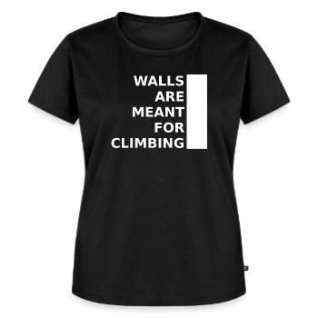 Walls Are Meant For Climbing - Frauen Premium Bio T-Shirt - Schwarz - Vorne - Selfina (174cm)