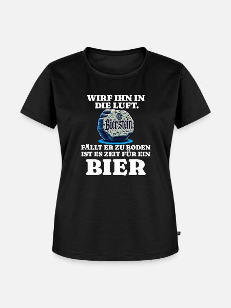 Bierstein Biertrinker - Frauen Premium Bio T-Shirt - Schwarz