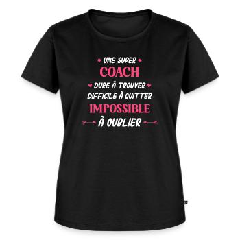 Super coach - T-shirt Premium bio Femme - noir - Devant - Selfina (174cm)