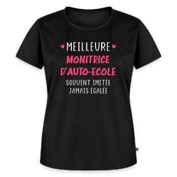 Meilleure Monitrice auto ecole - T-shirt Premium bio Femme - noir - Devant - Selfina (174cm)