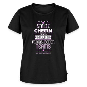 Stolze Chefin eines fantastischen Teams - Shirt - Frauen Premium Bio T-Shirt - Schwarz - Vorne - Selfina (174cm)