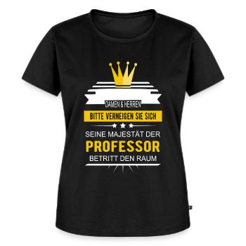 Professor Seine Majestät der Professor - Frauen Premium Bio T-Shirt - Schwarz - Vorne - Selfina (174cm)